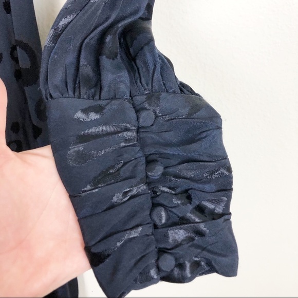 Alexis Naoki Leopard Print Jumpsuit Navy Blue Small Wide Leg Formal Cocktail - Picture 6 of 7